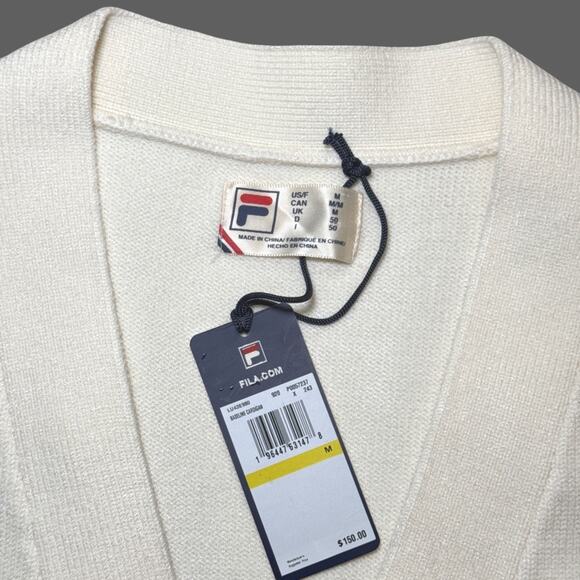 Fila Casa Baseline Cardigan White Size Men M NWT $150 MSRP - Picture 11 of 11